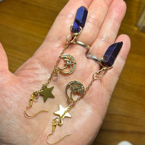 Hand Crafted Jewelry - 3/$25 Star and Moon Dangle Earrings